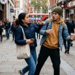 someone banging into someone else on the street