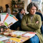 a woman being offered many choices but she refuses all of them