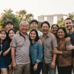 a family taking a picture together